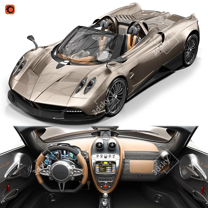 Detailed Pagani Huayra Model 3D model image 1