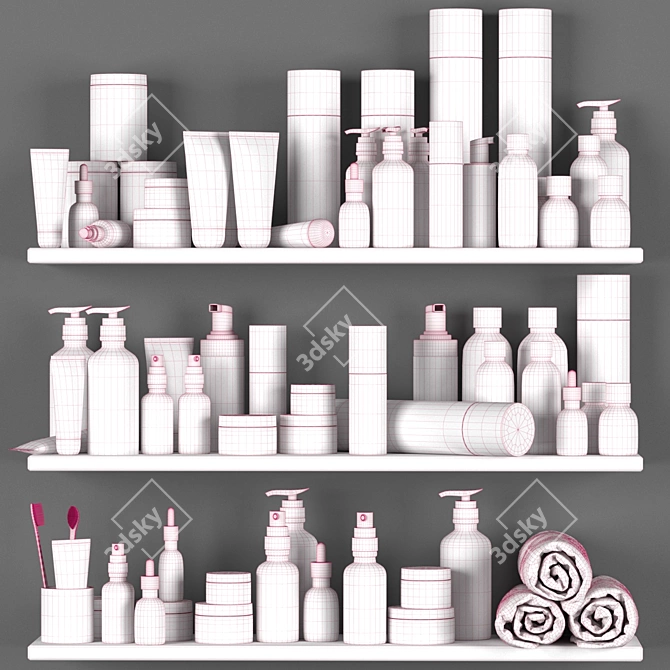 Chic Bathroom Accessories Set 3D model image 4