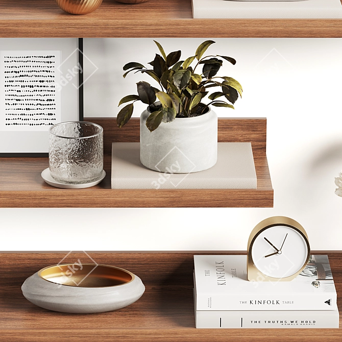 Decor Elements Composition Shelf Set 3D model image 2