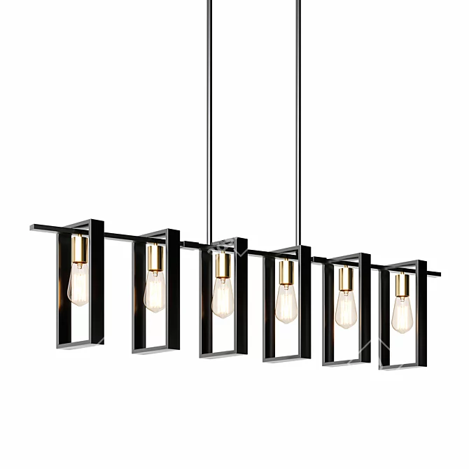 Modern Farmhouse Chandelier with 6 Lights 3D model image 2