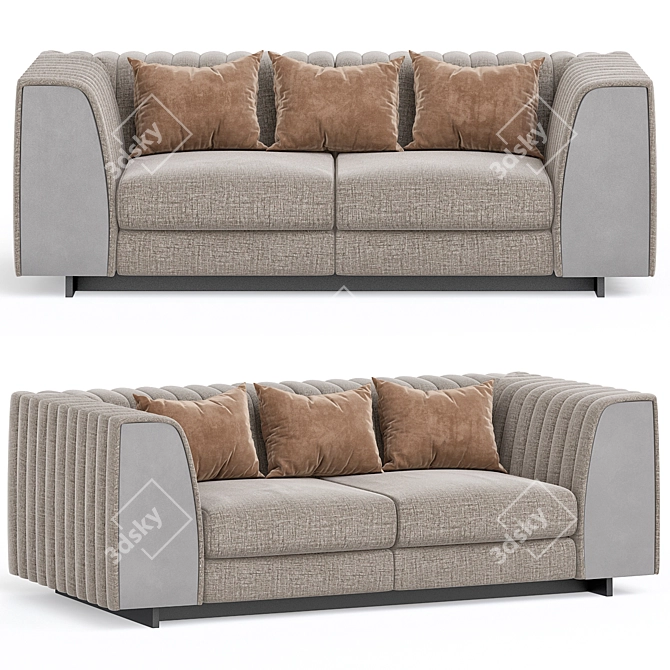 Realistic 3D Sofa Model, High-Resolution Textures 3D model image 1