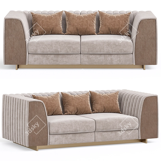 Realistic 3D Sofa Model, High-Resolution Textures 3D model image 2