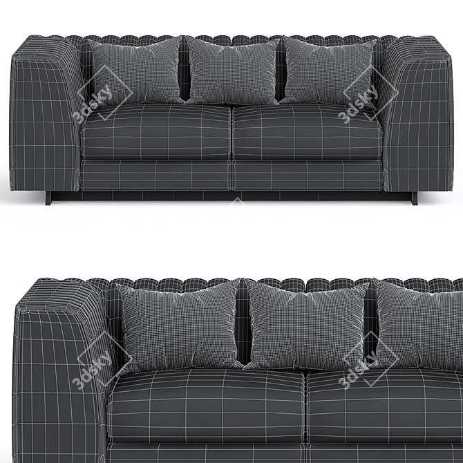 Realistic 3D Sofa Model, High-Resolution Textures 3D model image 3