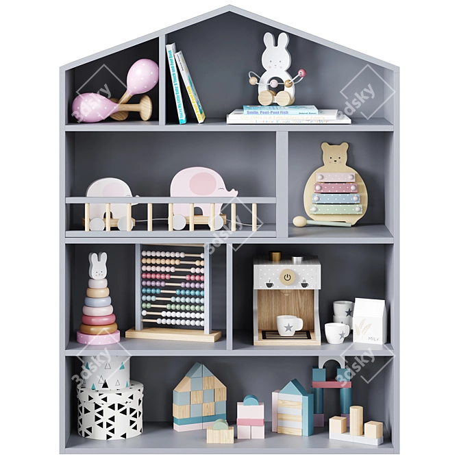 Jabadabado House Shelf Large Gray 3D model image 4