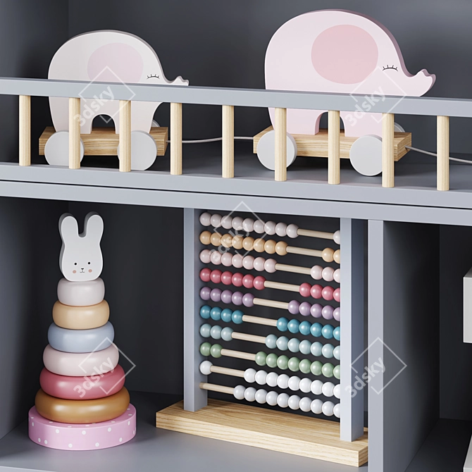 Jabadabado House Shelf Large Gray 3D model image 1