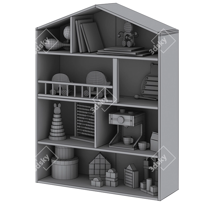 Jabadabado House Shelf Large Gray 3D model image 2