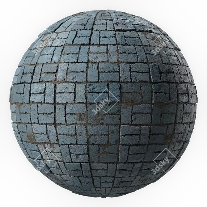 Vintage Brick Tile 4k Texture 3D model image 3