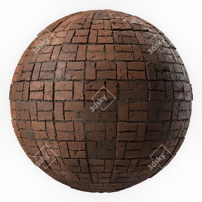Vintage Brick Tile 4k Texture 3D model image 4