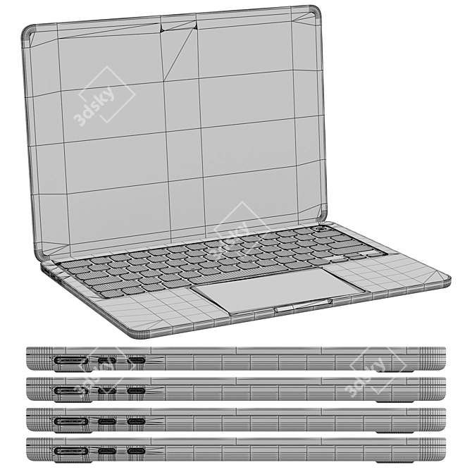 Sleek MacBook Air M2 2022 3D model image 5