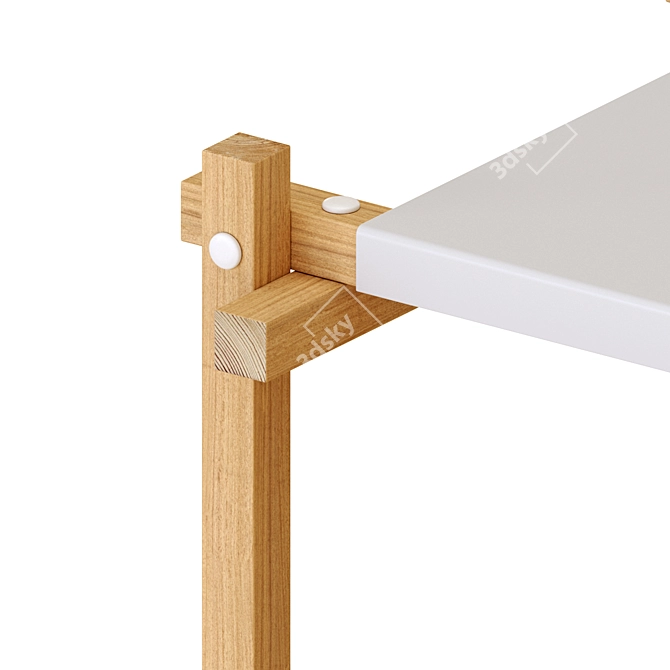  Modern Low Column Woody Shelf 3D model image 3