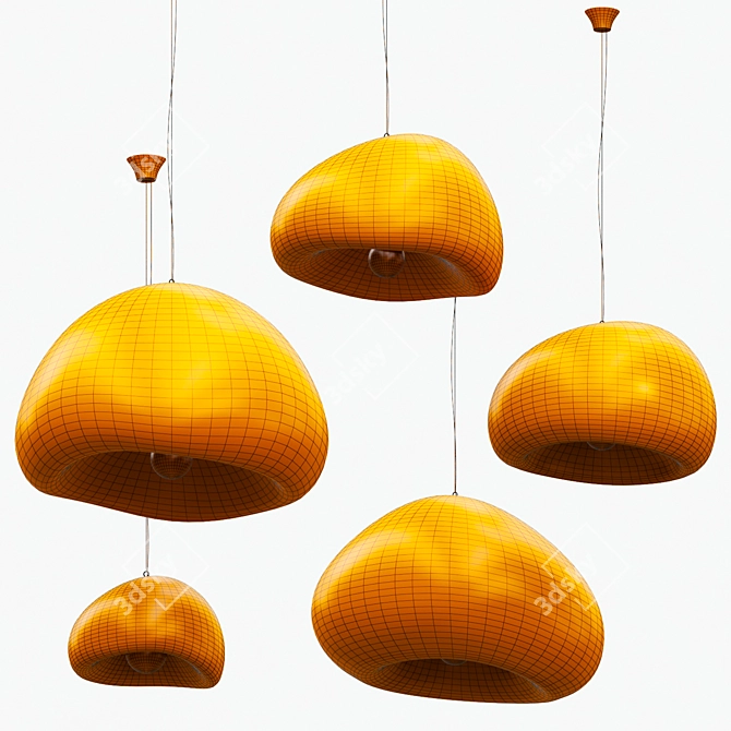 Sleek Metal and Concrete Lamps 3D model image 5