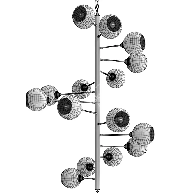 Elegant 15-Light Chandelier 3D model image 2