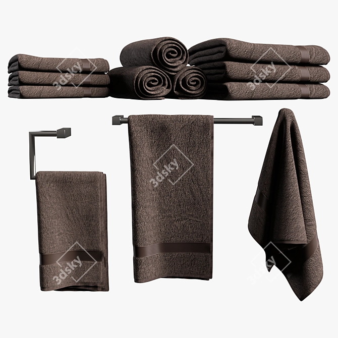 Luxury Bath Towel Set, 3D Models 3D model image 2