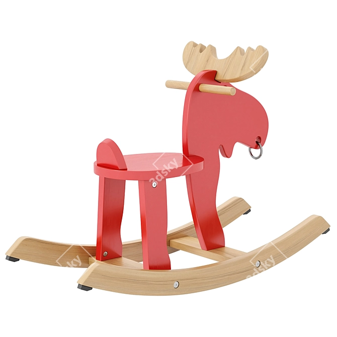 Ekorre Swing Set Red Wood 3D model image 3