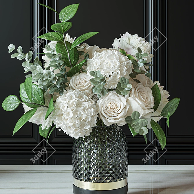 Elegant Floral Decor Set 3D model image 4