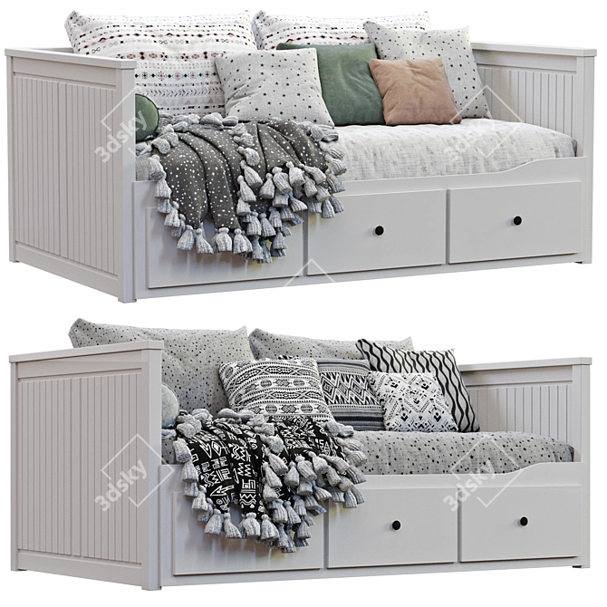 Scandinavian Style Ikea Daybed 3D model image 2