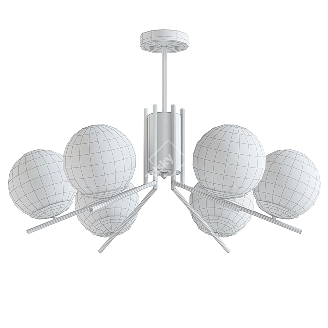 Sleek Glass Ceiling Mount Light 3D model image 2