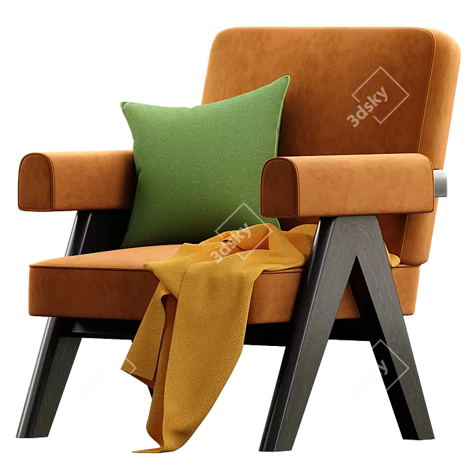 Modern Lounge Chair Cream Design 3D model image 1