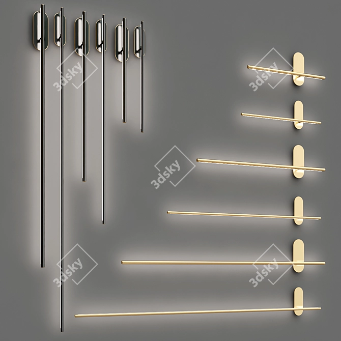 Virginia LED Brass Acrylic Lamp 3D model image 2
