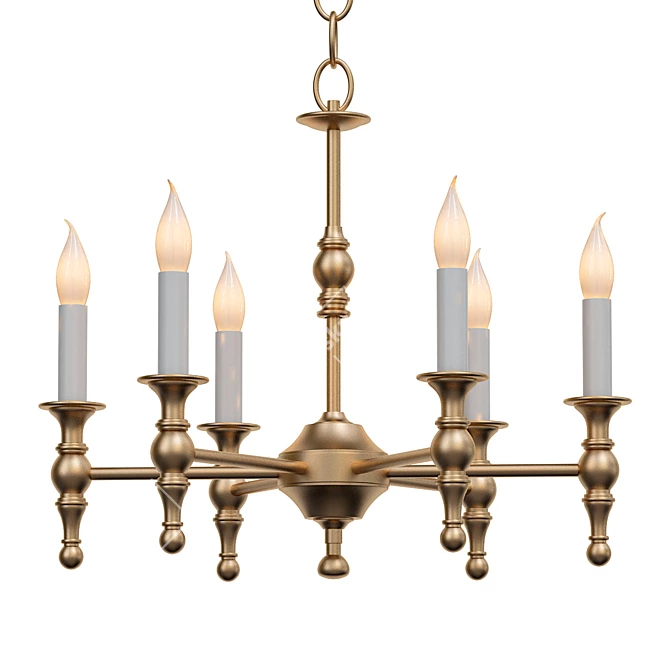 Rustic Copper Chandelier 3D model image 1