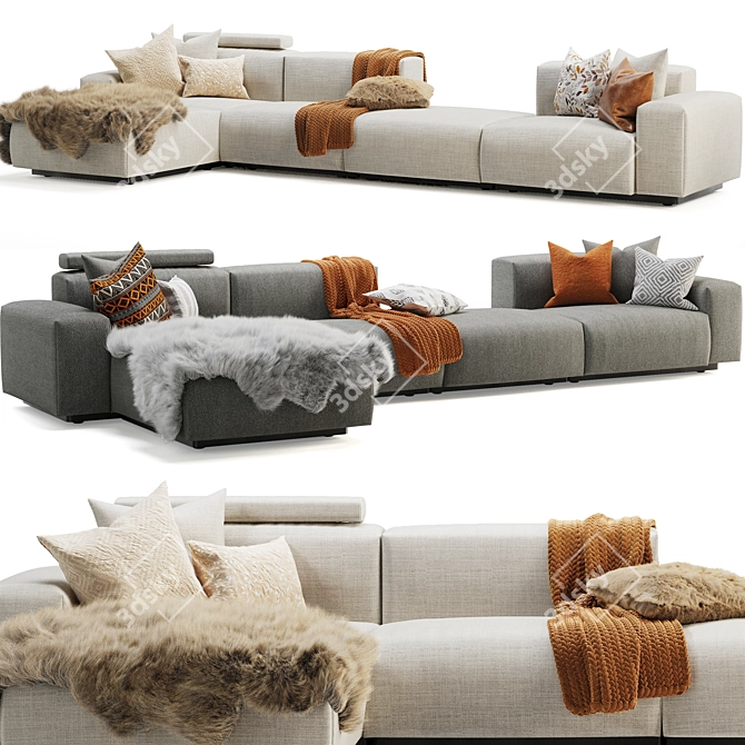 Vitra Soft Modular Platform Chaise 3D model image 3
