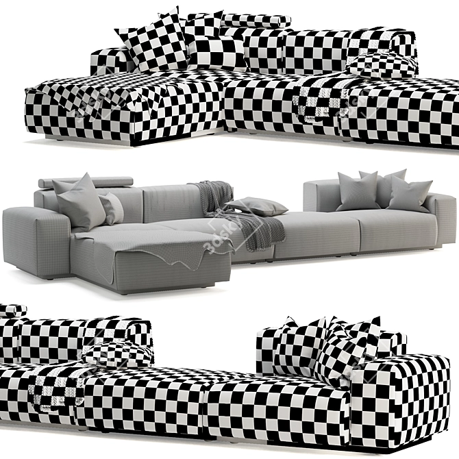 Vitra Soft Modular Platform Chaise 3D model image 1