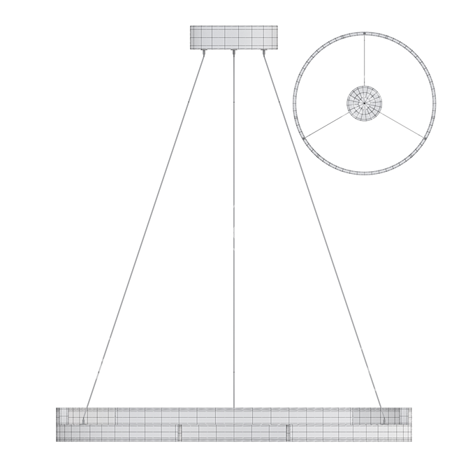 Segmented Brass LED Chandelier 3D model image 6