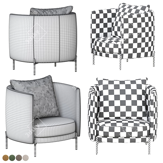 Arcus Design E. Gallina Chair 3D model image 6
