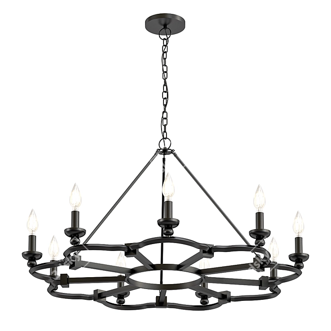 Saxon Aged Bronze Chandelier Model 3D model image 1