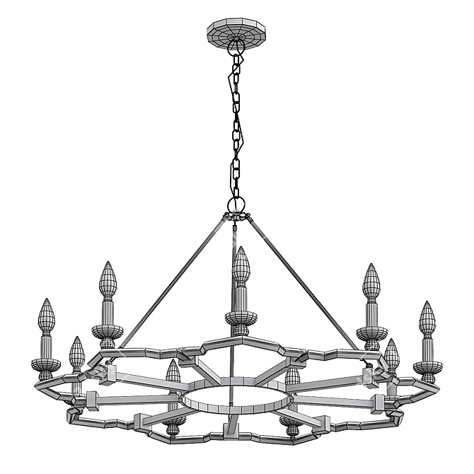 Saxon Aged Bronze Chandelier Model 3D model image 2