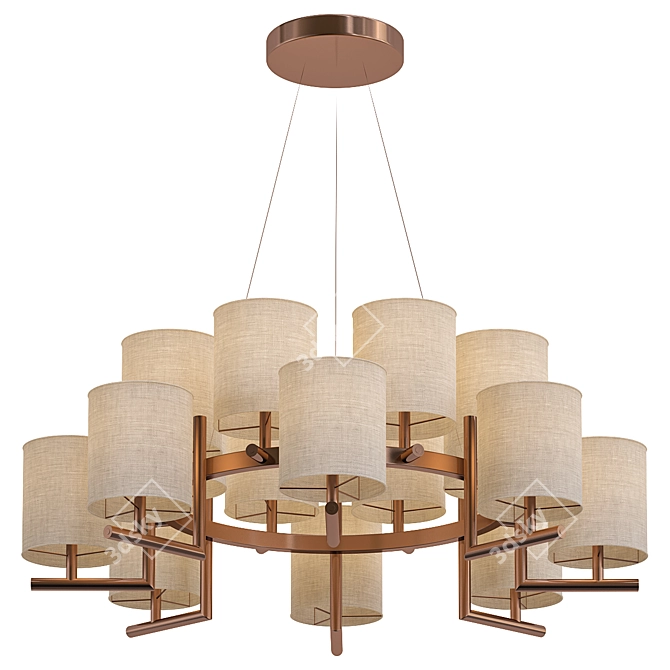 Luxury Two-Tier Chandelier Model 3D model image 1