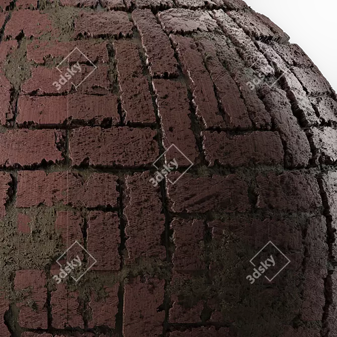 Decorative Brick Wall Tile 4k 3D model image 6