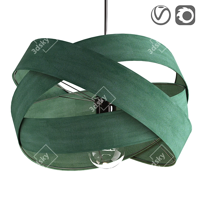 Bijou Textile Pendant Light 3D model image 1