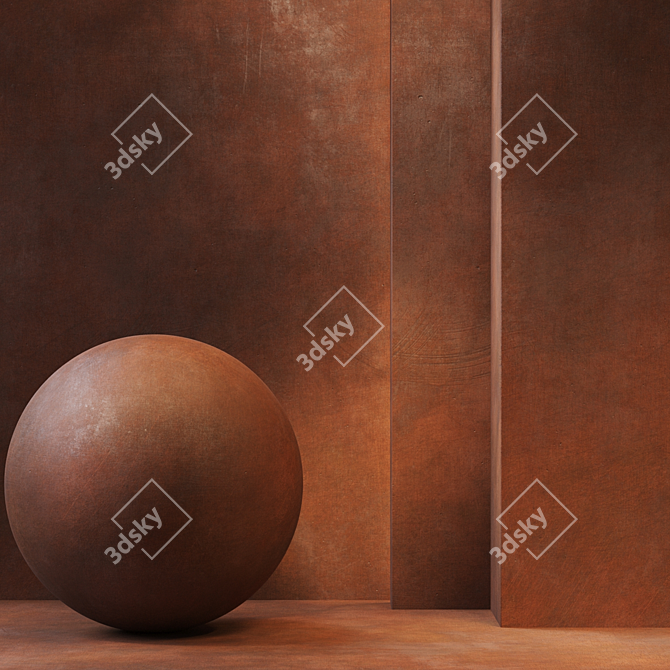 Rustic Metal PBR Textures Set 3D model image 1