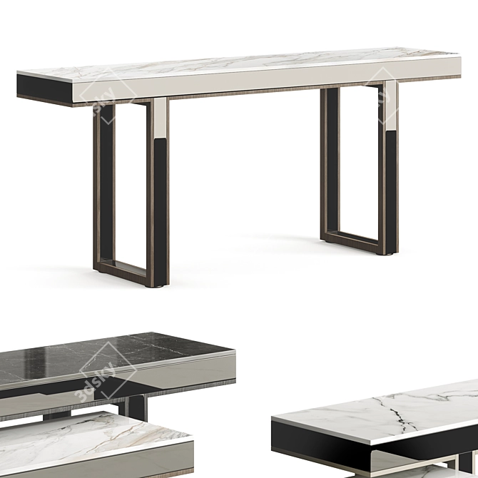 Elegant Marble Console Table 3D model image 4