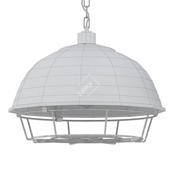 Industrial Vintage Pendant Lights 3D model image 2