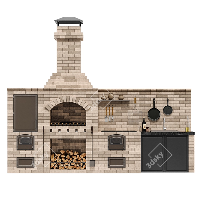 Radius BBQ R 78 Outdoor Grill 3D model image 2