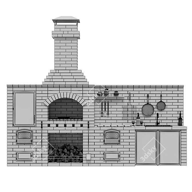 Radius BBQ R 78 Outdoor Grill 3D model image 4