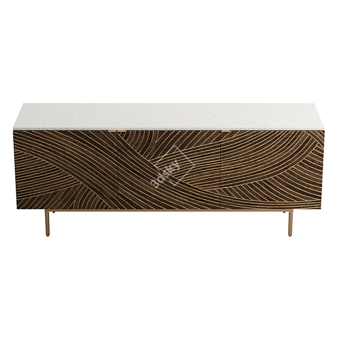 Exotic Terrazzo Mango Sideboard 3D model image 3