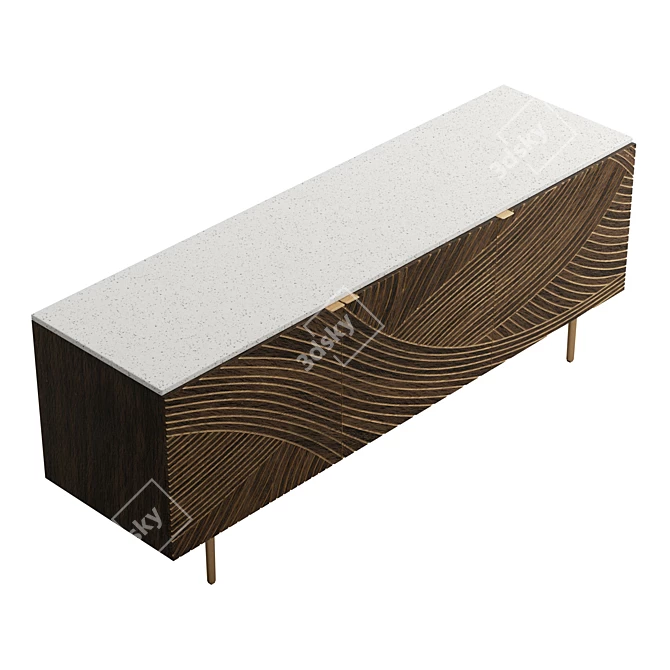 Exotic Terrazzo Mango Sideboard 3D model image 4