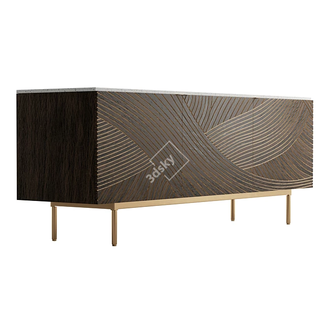 Exotic Terrazzo Mango Sideboard 3D model image 5