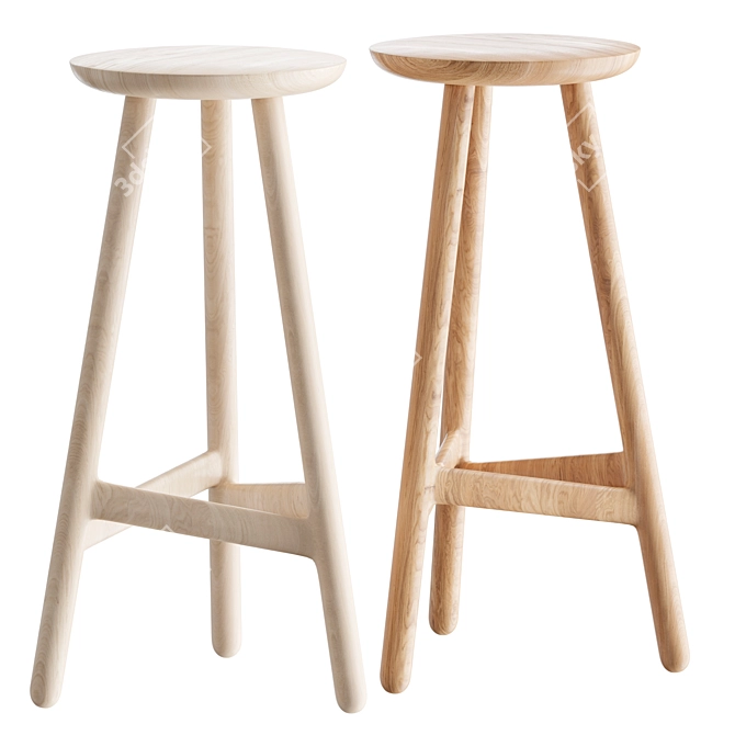 Elegant and Functional Stool 3D model image 2