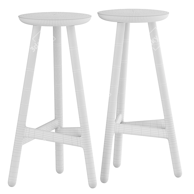 Elegant and Functional Stool 3D model image 3