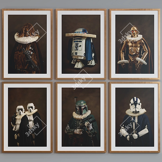 Star Wars Character Portrait Frame Set 3D model image 4