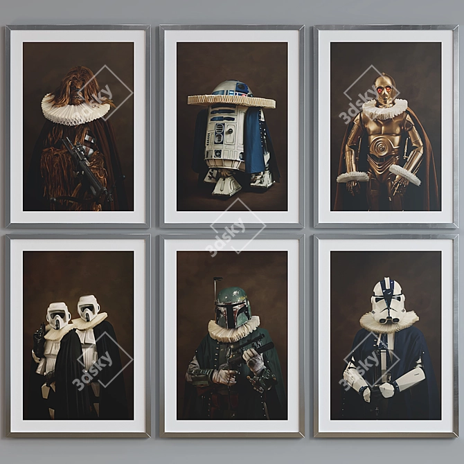 Star Wars Character Portrait Frame Set 3D model image 5