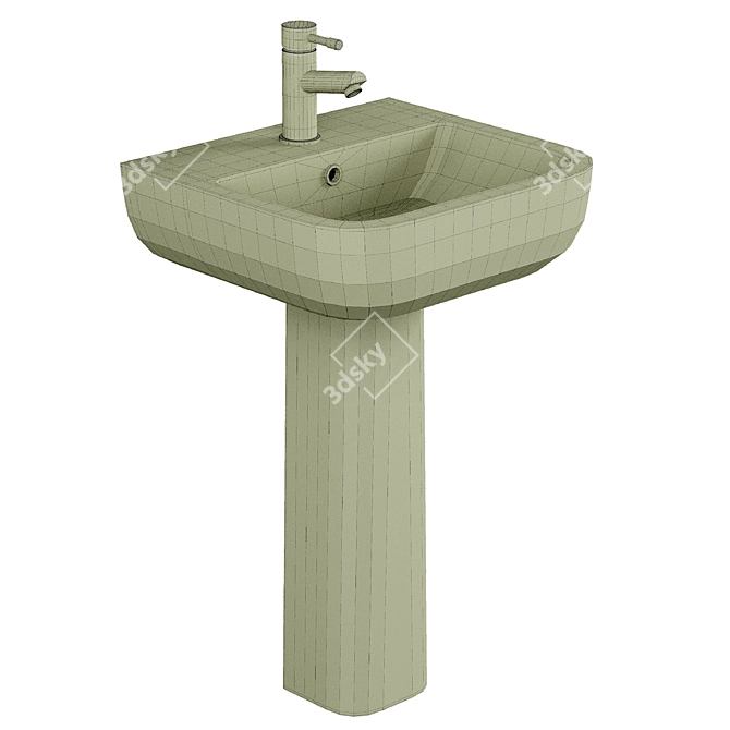 Luxury RAK 600 Basin Set 3D model image 2