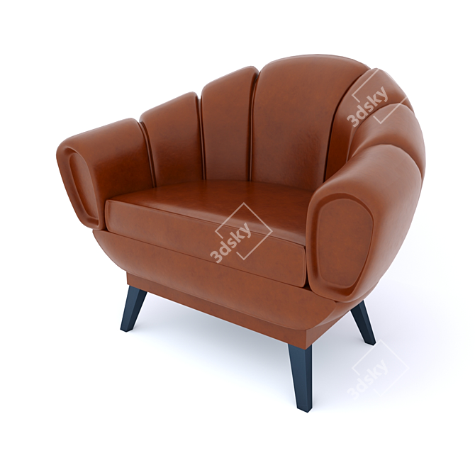 Luxury Leather Sofa Chair 3D model image 2