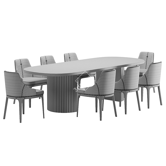 Modern Dining Set Package 3D model image 2