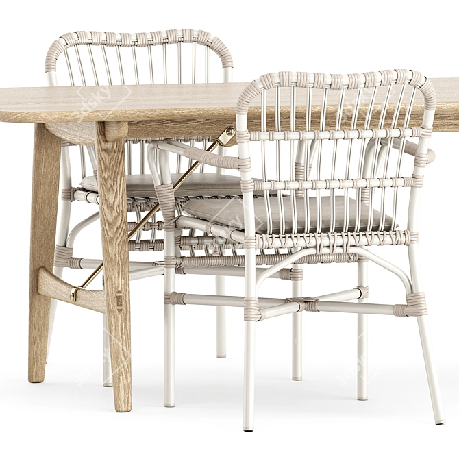Modern Outdoor Dining Set: Lucy Chairs & BM1160 Table 3D model image 3