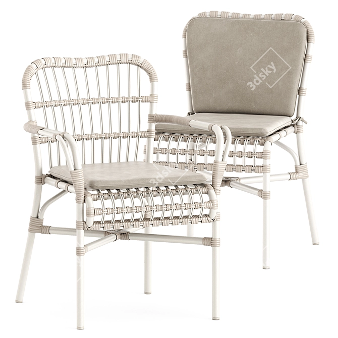 Modern Outdoor Dining Set: Lucy Chairs & BM1160 Table 3D model image 4